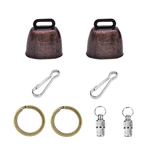 Yitaocity Lot de 2 clochettes rétro en laiton pour collier de chien et chat,Cloches en cuivre,Cloches pour animaux de compagnie,Cloches antivol pour animaux domestiques,Tubes anti-perte Cover