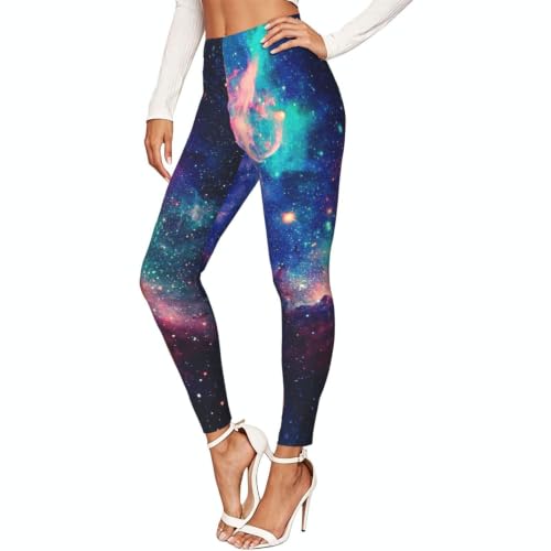 Leggings de galaxia de tacto sedoso y compresión suave premium para gimnasio