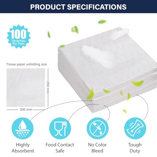 Image of Tissue Paper Napkin | 400 Pulls | 100 Pulls X 4 Packs | 100% Natural Virgin Cellulose Fiber