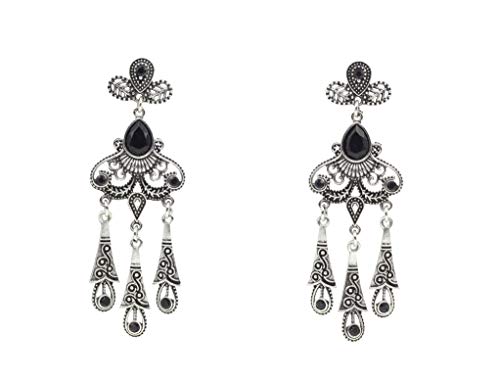 1920S Sequin Vintage Dress Beaded Gatsby Flapper Dress With Accessories Set (Medium, Style02-Black&Gold) #TOP4