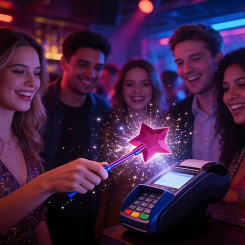 Image of Credit Card Wand, Pink Contactless Payment Card Wand, Secure Slot for Tap to Pay, Fun Payment Accessory for Everyday Use