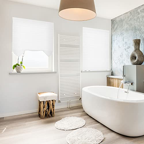 Temporary Blinds Cordless Pleated Shades And Blinds For Windows Light Filtering Fabric Blinds, Easy To Install And Cut, 3-Pack White, 36"X72" #TOP7