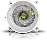 Amberbaby 2in Extractor Duct Fan Duct Inline Fan Exhaust Ventilation Blower Air Vent Check Valve 22CFM 12V 6W for Greenhouse Pet Bathroom Tent Room Basement Attic Kitchen (2In/50mm), White