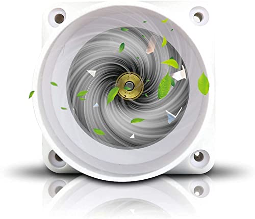 Amberbaby 2in Extractor Duct Fan Duct Inline Fan Exhaust Ventilation Blower Air Vent Check Valve 22CFM 12V 6W for Greenhouse Pet Bathroom Tent Room Basement Attic Kitchen (2In/50mm), White