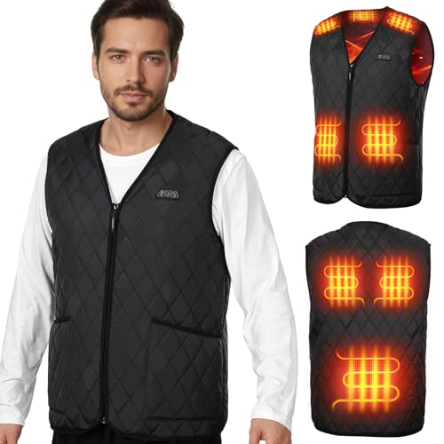 KEMIMOTO Heated Vest for Men with Battery Pack Included, Winter Heated Jackets for Men, Lightweight Quilted Vests for Hiking