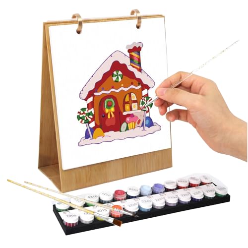 Calendrier des arts de coloriage 2026 aux 12 peintures à l'huile fait main pour votre bureau