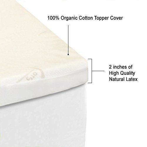 All Organic Latex Non Blended Mattress Topper With Preferred Medium Firmness 2 Inch Thick - Cal King #TOP3