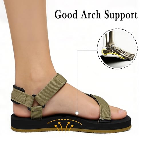 Image of Sport Walking Water Sandals for Women with Arch Support & Adjustable Straps Platform Sandals Women Height Increase