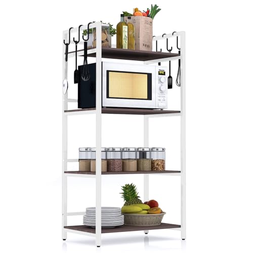 Image of wow craft 4-Layer Multipurpose Storage Stand | Floor-Mount Shelf for Kitchen, Office & Kids' Room | Sturdy White Metal Frame with Engineered Wood Shelves | Spacious & Durable (130x60x40 cm)