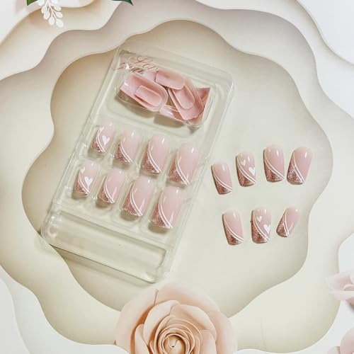 Image of Fashionharbour 24 Reusable Artificial Fake Nail Set| Lightweight & Long Lasting| Easy To Use| Quick Fix For Festivals & Special Occasions (w476)