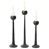 Black Candlestick Holders, Set of 3 Tall Cast Iron Candlesticks Holders, Decorative Metal Taper Cand