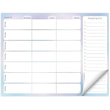 Global Printed Products 8.5" x 11" Horizontal Meal Planning Pad, 60-Sheets, Pastel