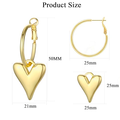 Heart Dangle Earrings for Women Huggie Earrings for Women Lightweight Heart Hoop Earrings for Women Heart Cubic Zirconia Earrings Drop Earrings Fashion Trendy Jewelry3