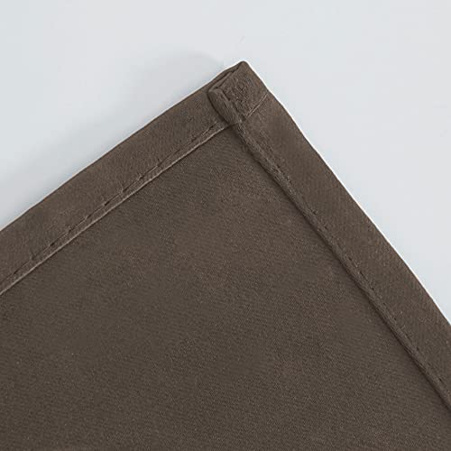 Image of LEMOMO Chocolate Brown Blackout Curtains 42 x 63 Inch Length /Set of 2 Curtain Panels /Thermal Insulated Room Darkening Blackout Curtains for Bedroom