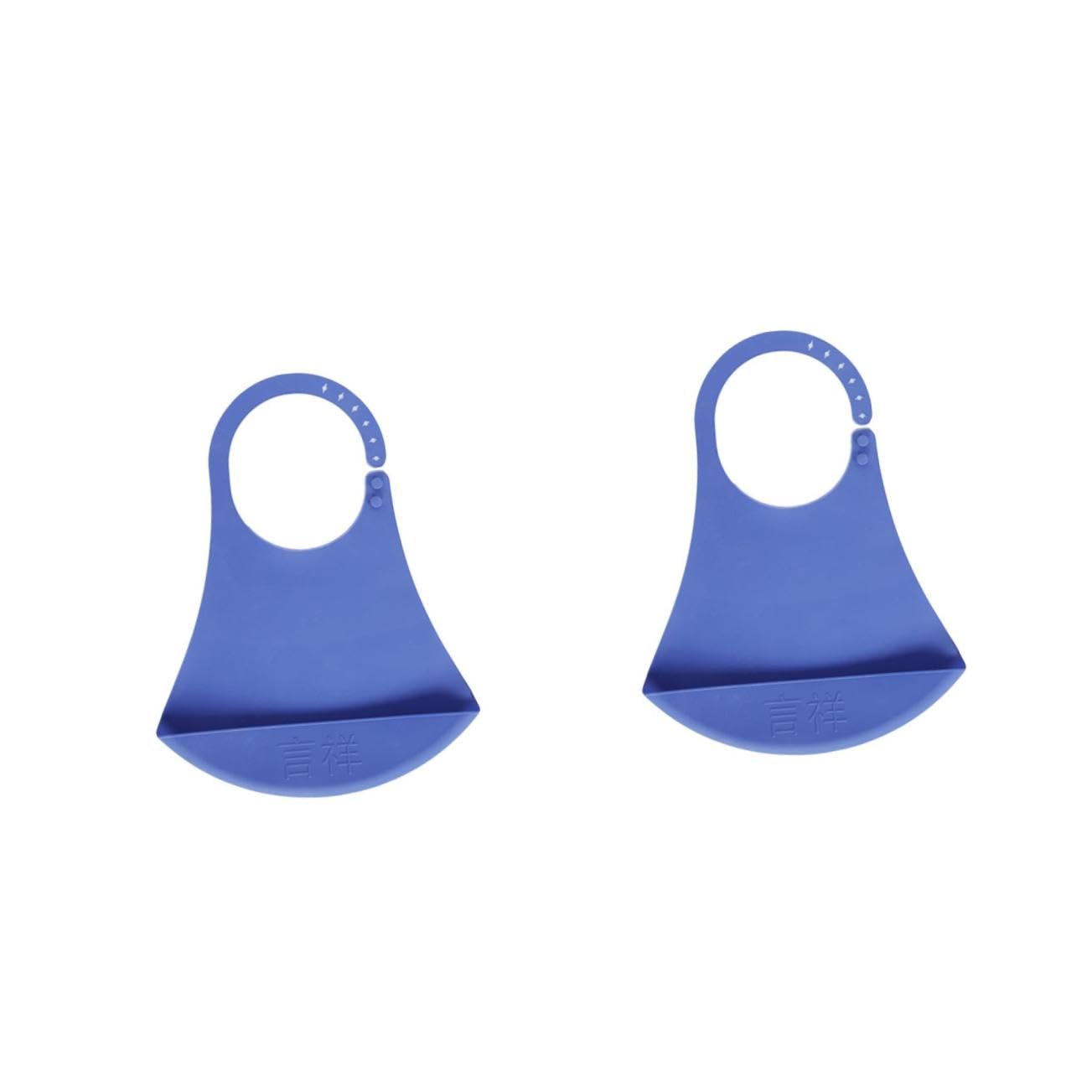 BESTYASH 2 Pièces Bavoir Adulte Imperméable pour Seniors Protecteur de Vêtements Réutilisable avec Système de Fermeture Ajustable pour Repas et Aide Aux Personnes Âgées Couleur Bleue