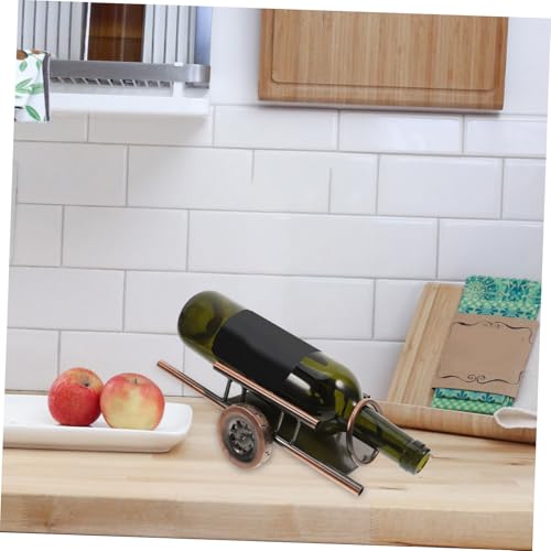 Soporte para botellas de vino moderno en hierro marrón miniatura 7