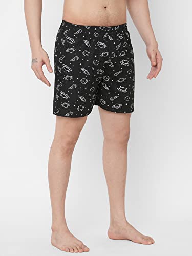 Image of Men's Cotton Printed Boxer Shorts (Men-Rocket)