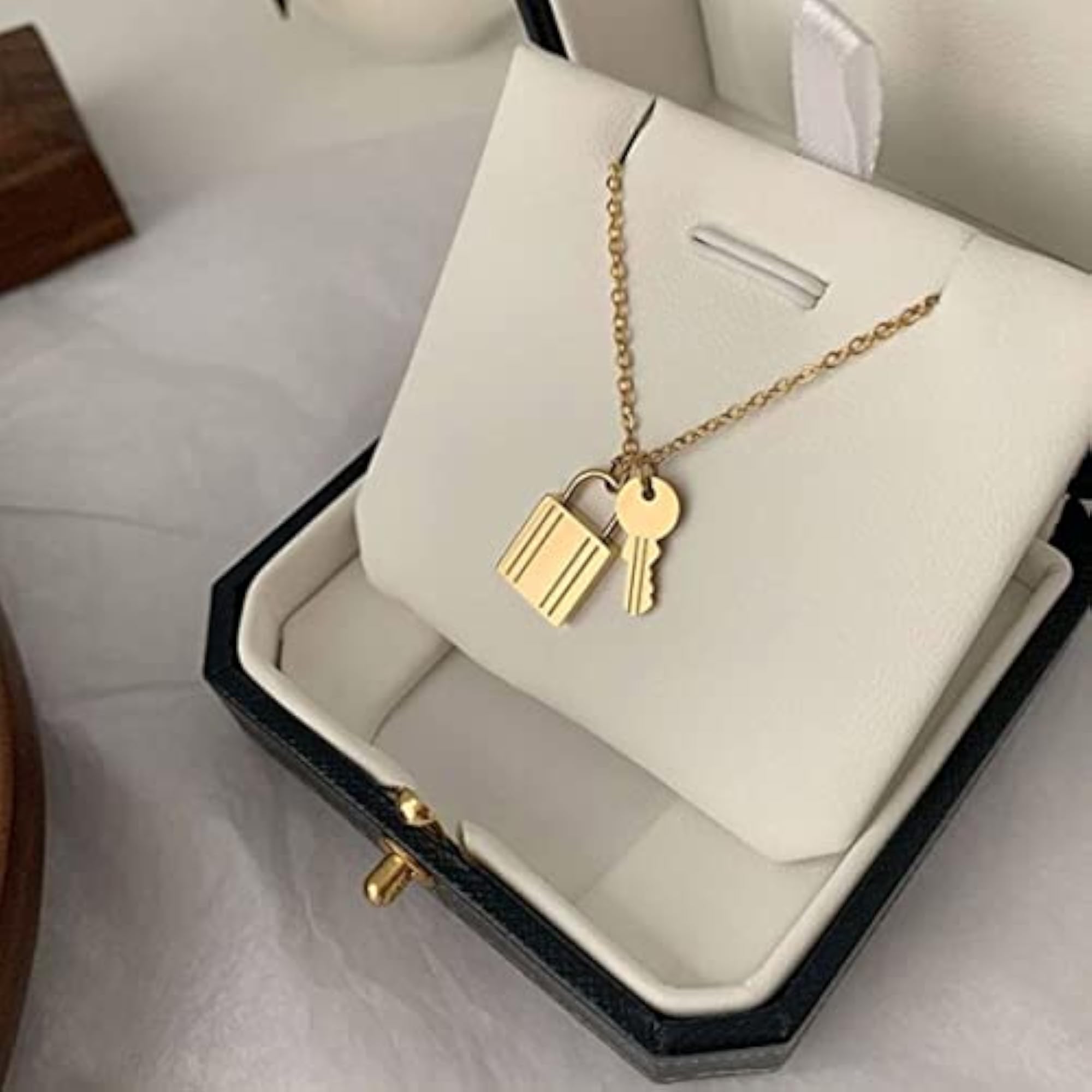 Plated Lock-Key Necklace
