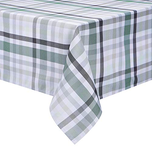 Harborbay Waterproof Fabric Tablecloths Rectangle 52 X 70, Wrinkle And Stain Resistant Polyester Plaid Table Cloths For Party,Kitchen Dining Table Cover For Spring And Summer,Grey #TOP2