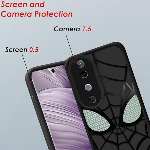 Image of Stylish Spider Back Case Cover Compatible for Vivo V40 /Vivo V40 Pro /T3 Ultra 5G | Spidey Face Mask Case | Soft Silicone | Camera & Full Body Protection | Shock Proof | (Black)