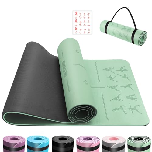 OUTDOUSE Tappetino Yoga,Tappetino Palestra TPE,Yoga Antiscivolo,Pilates,per Palestra,Pilates,Fitness,Sport,Yoga Mat con...