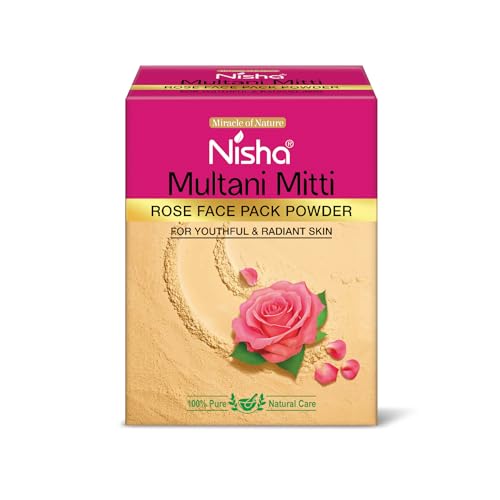Image of Nisha Rose Multani Mitti for Face 100g | Fuller's Earth Powder | Natural Oil Control, Acne & Tan Removal | Skin Brightening Face Pack