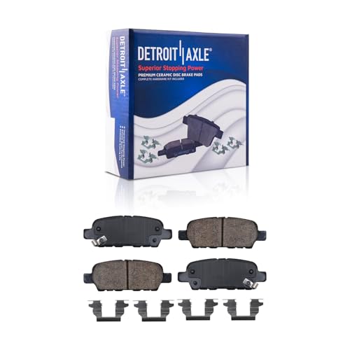Image of Detroit Axle - 8pc Brake Kit for 2014-2024 Infiniti Q50, 2017-2022 Q60, Drilled and Slotted Disc Brake Rotors Ceramic Brakes Pads Replacement : 12.60 inch inch Front and 12.13 inch inch Rear Rotor