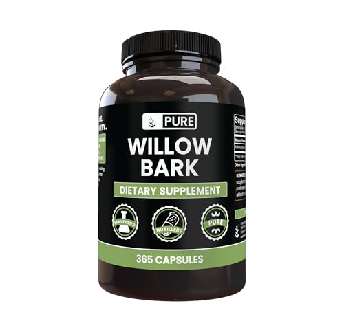 PURE ORIGINAL INGREDIENTS Willow Bark Extract (365 Capsules) No Magnesium Or Rice Fillers, Always Pure, Lab Verified