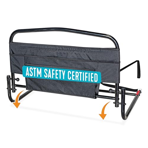 Stander 30inch Safety Bed Rail with Padded Pouch, Folding Guardrail for Adults, Seniors, and Elderly, Bedside Stand Assist Bar, Fits King, Queen, Full, and Twin Beds, ASTM Safety Approved Bedrail -  Standers, 8051