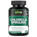 Rimo Nutrition Lab Tested Spirulina and Chlorella Capsules 1000 mg Per Serving- Purest Non-Irradiated Blue Green Algae - Best Raw Vegan Protein - Green Superfood