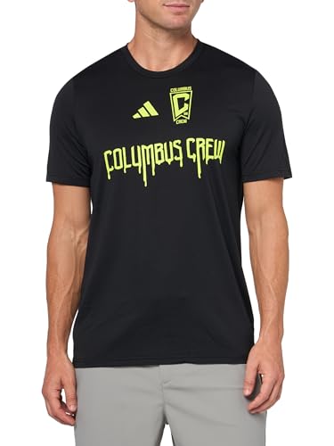 Adidas Mens Columbus Crew Pre-Game Short Sleeve T-Shirt Black/Columbus Crew Medium