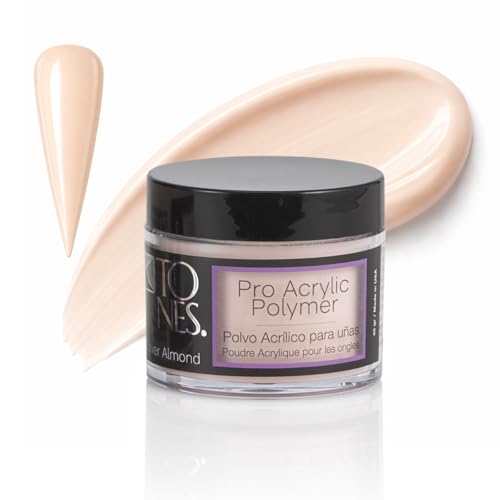 Tones Pro Acrylic Nail Powder, Cover Almond (Soft Nude Beige),