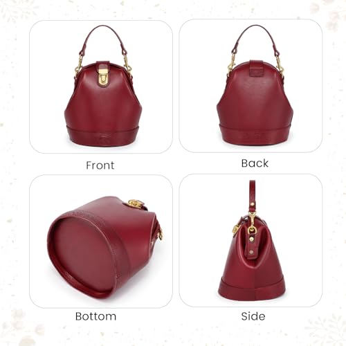Image of OLD TREND Doctor Bucket Crossbody Handbag | Luxurious and Versatile Bag for Women | Genuine Cowhide Leather