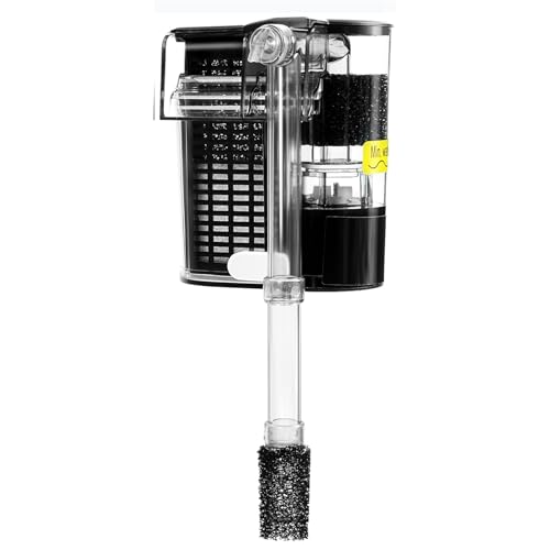 Image of AQUANEAT Aquarium Hang on HOB Power Filter 5 Gallon Rimless Small Fish Tank Filter 90GPH (up to 5Gal)