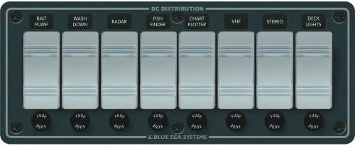 Blue Sea Systems 8261 Contura Water Resistant 12V DC Panel - 8 Position