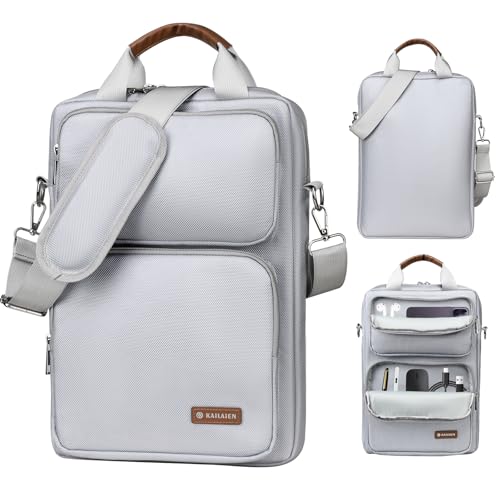 Image of 13.3-14 Inch Laptop Sleeve Bag, Laptop Bag for 14'' MacBook Pro M4 2024,14'' MacBook Pro M3&M2&M1 2023 /2021, 13.6 /13'' New MacBook Air M3 /M2 2024 /2022,Tab S8 Ultra 14.6 inch,with Shoulder Strap(Silver)