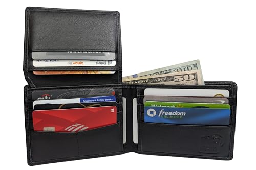 XALORA Men's RFID Blocking Wallet – 100% Pure Leather, Slim Bifold with 13 Card Slots, 1 ID Windows, 1 Cash Compartment & Reinforced Stitching – Premium Gift for Him3