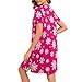 Women's Short Sleeve Christmas Robe Zipper Front Loungewear Dress Sleepwear Loose Nightgown Bathrobe with Pockets