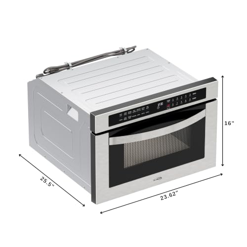 Image of KoolMore 24 in. Built-In Microwave Drawer with Air Fry, Sensor Cooking, Touch Controls & Stainless Steel Interior, 1.2 Cu. Ft.