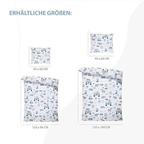 Kinderbettwäsche Baby Bettwäsche 90x120 cm aus Baumwolle - Kinder Set von Duvet Cover 90 x 120 und Kissenbezug 40x60 cm Junge und mädchen babybettwäsche bettbezug für Kleinkind Oeko-Tex