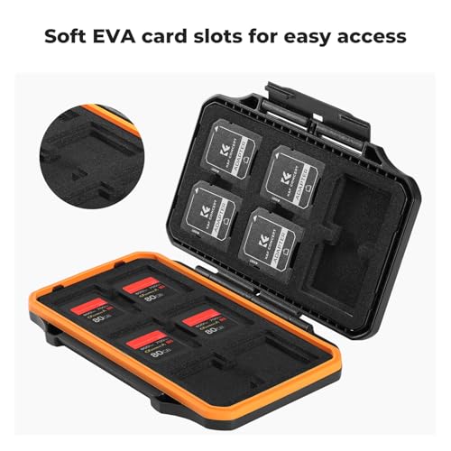Image of K&F CONCEPT 24 Slots Memory Card Case, Water-Resistant Shockproof | Memory Card Storage Carrying Case for 12 SD SDXC SDHC Cards, 12 CFexpress Type A Cards, PM03