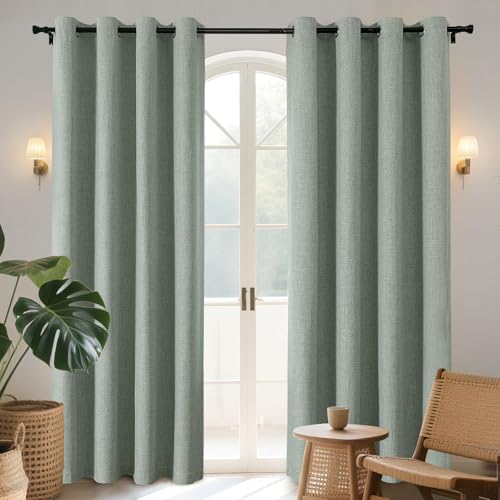 Joydeco 100% Rideau Occultant Thermique Isolant Anti Froid et Chaleur 140x245cm 2 Pièces, Rideaux...