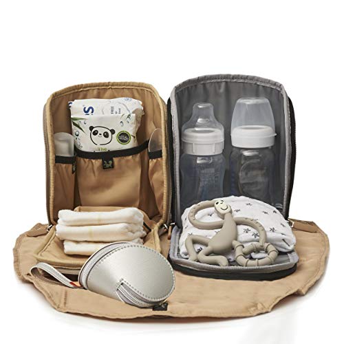 PacaPod Picos Pack Carbon Backpack Baby Changing Bag - Unisex Luxury Black Grey 3 in 1 Organising System