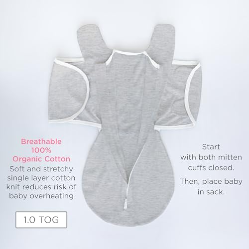 Image of SwaddleDesigns Organic 6-Way Omni Swaddle Sack w /Wrap, Jadeite, 12-18 lb