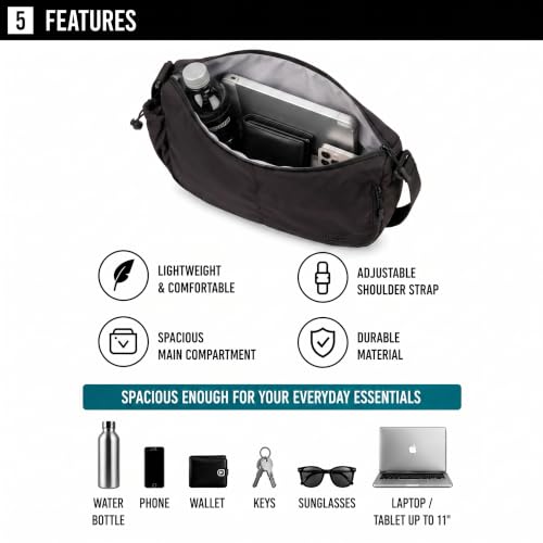 Image of Reebok Womens Crossbody Bag - Lightweight Stylish Nylon Quilted and Non-Quilted Everyday Crossbody Sling Bags for Women