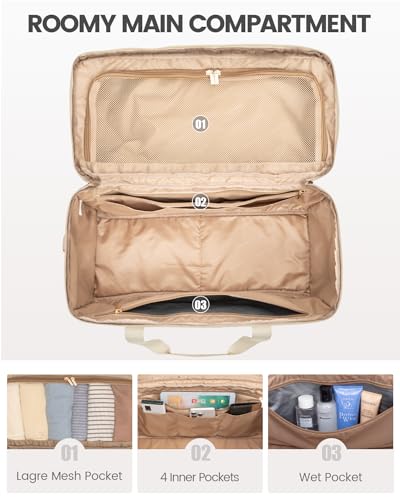 Foto de LOVEVOOK Bolsa de viaje para mujer, bolsas de viaje para mujer, bolsas de lona de mano para aviones, bolsa de noche con bolsa de artículos de tocador, bolsa de hospital para trabajo de parto y parto (imagen 4)