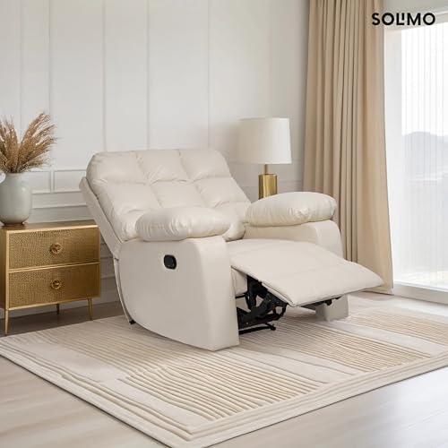 Image of Amazon Brand - Solimo Lumina 1 Seater Recliner | Single Sofa Chair for Living Room Comfort | Ergonomic Design (Leatherette - Beige)