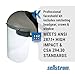 Sellstrom Advantage Face Shield - Lightweight Mask with Crown & Ratchet Headgear, for Work, Grinding, Cutting - ANSI Z87.1 - Clear Uncoated Polycarbonate Window