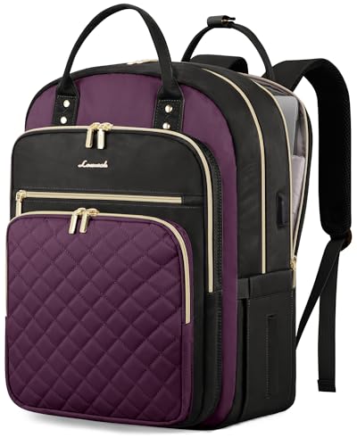 Image of LOVEVOOK Laptop Backpack for Women with Separate Laptop Compartment, 17 inch Water Resistant Lightweight Daypacks for College Travel Work Business, Nurse Teacher Computer Bags