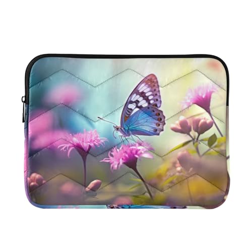 Funda para portátil Butterfly Flowers 13-14 pulgadas